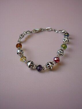 Brighton Latika Beaded Silver Bracelet beautiful colored beads.